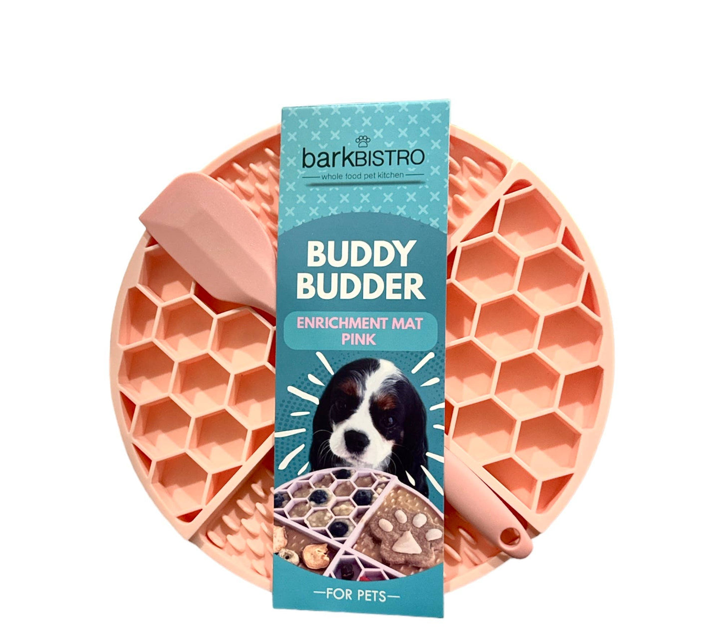 Turquoise & Peach Lickmats + Spatula