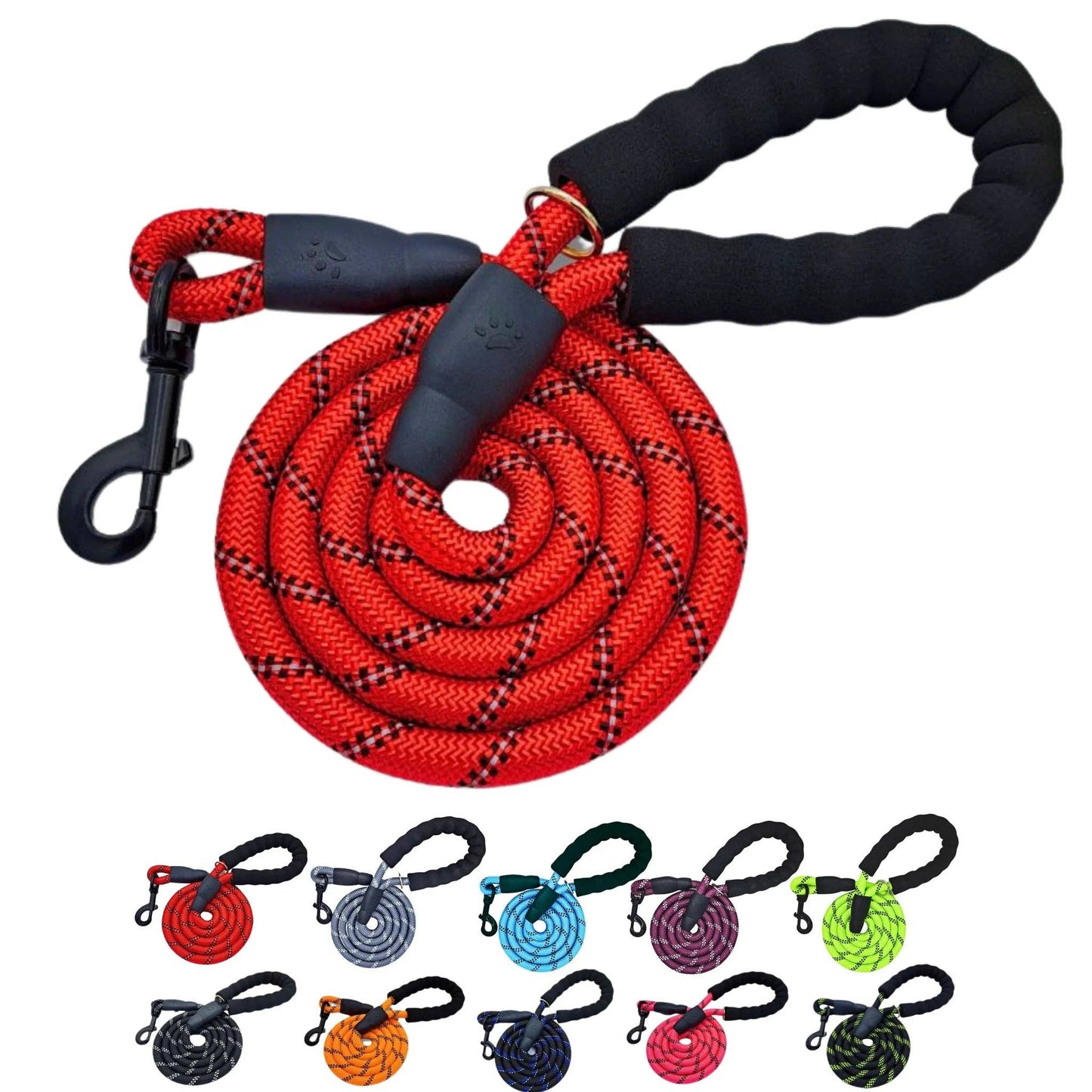 Mr. Peanut's Basics Rope Leash - Hand Made in the USA: Large .5" (1.2cm) Diameter X 71" (1.8m) / White/Black