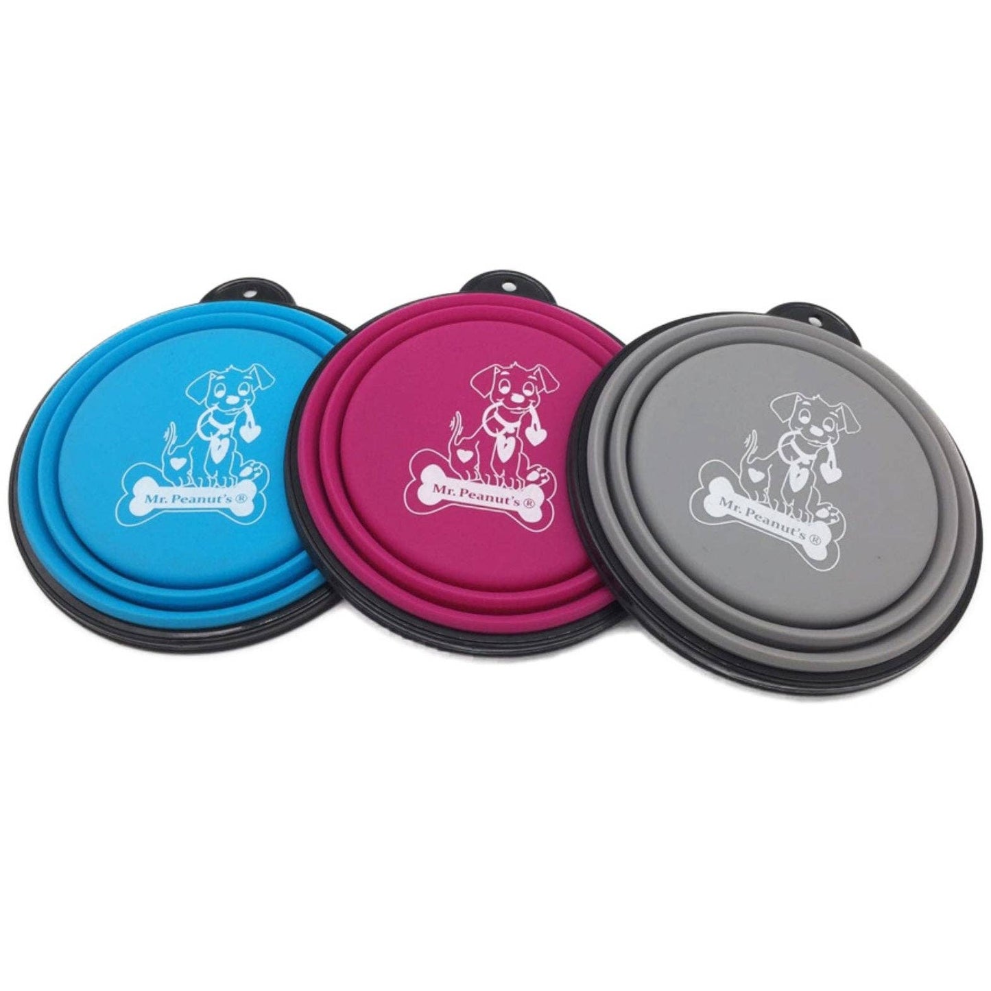 25oz Silicone Collapsible Bowls with Carabiner Clips