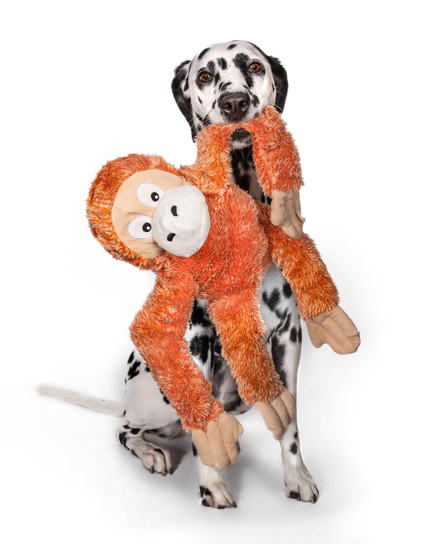 Fluffy Orangutan Plush Dog Toy: Small