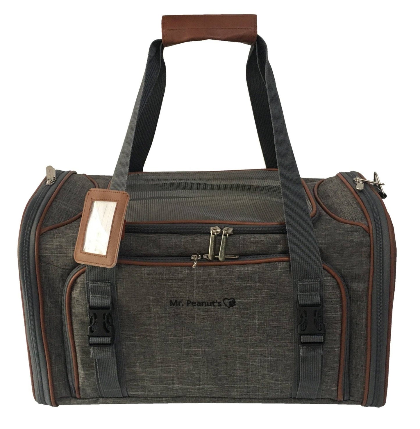Mr. Peanut's Platinum Series Double Expandable Pet Carrier: Snowflake Gray