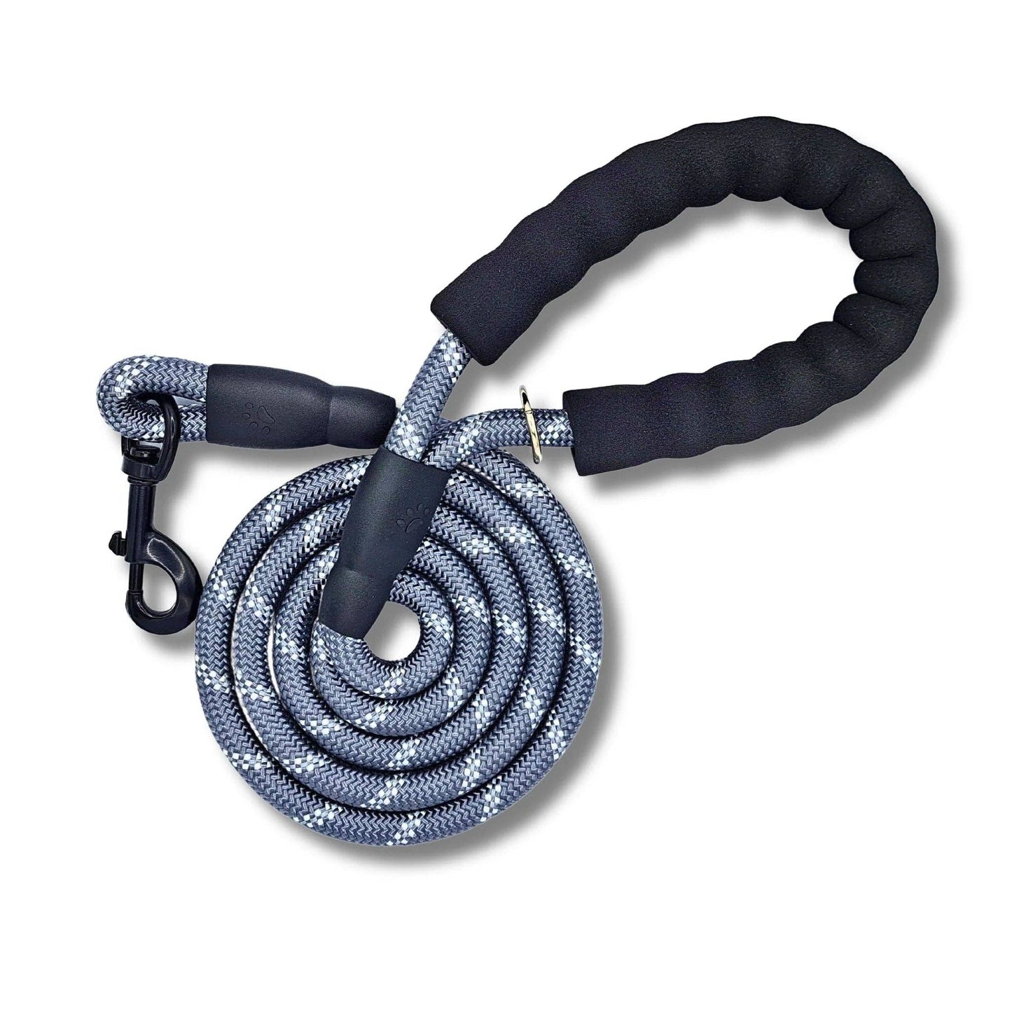 Mr. Peanut's Basics Rope Leash - Hand Made in the USA: Large .5" (1.2cm) Diameter X 71" (1.8m) / White/Black