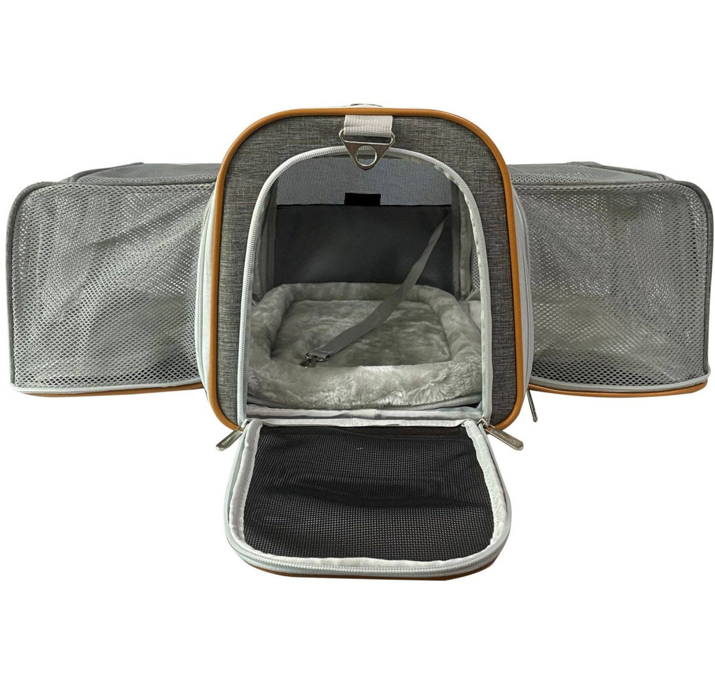 Mr. Peanut's Platinum Series Double Expandable Pet Carrier: Snowflake Gray