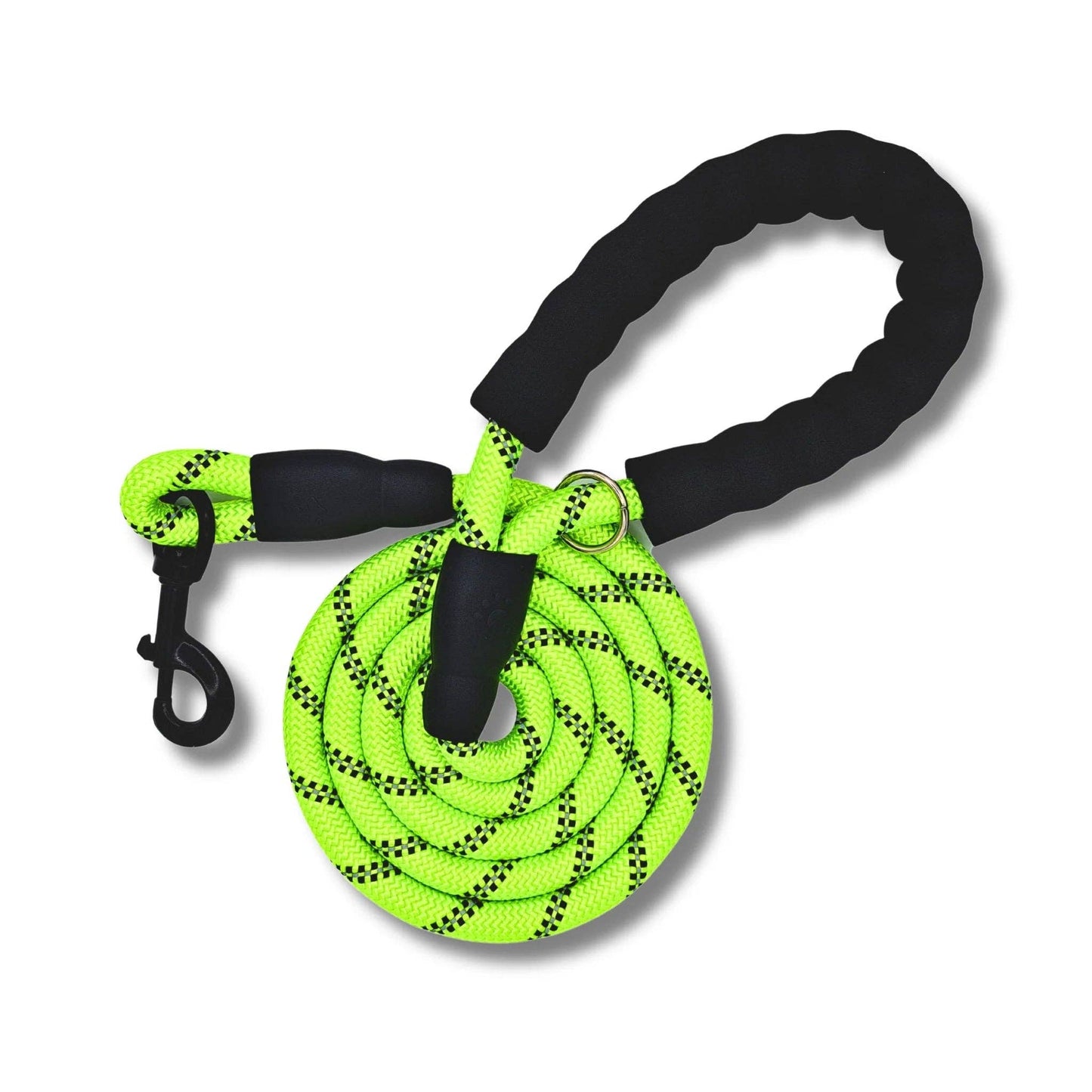 Mr. Peanut's Basics Rope Leash - Hand Made in the USA: Large .5" (1.2cm) Diameter X 71" (1.8m) / White/Black