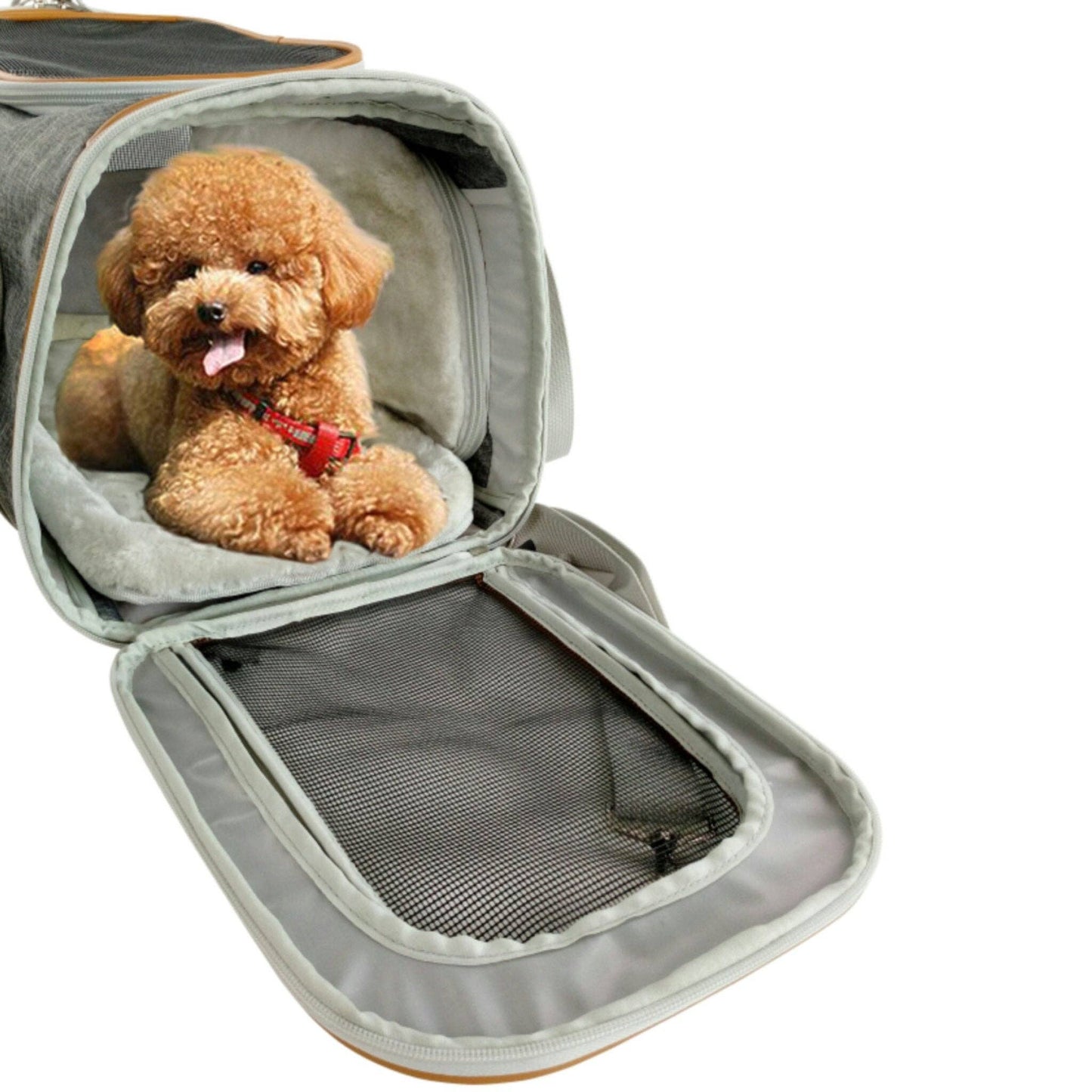 Mr. Peanut's Platinum Series Double Expandable Pet Carrier: Snowflake Gray