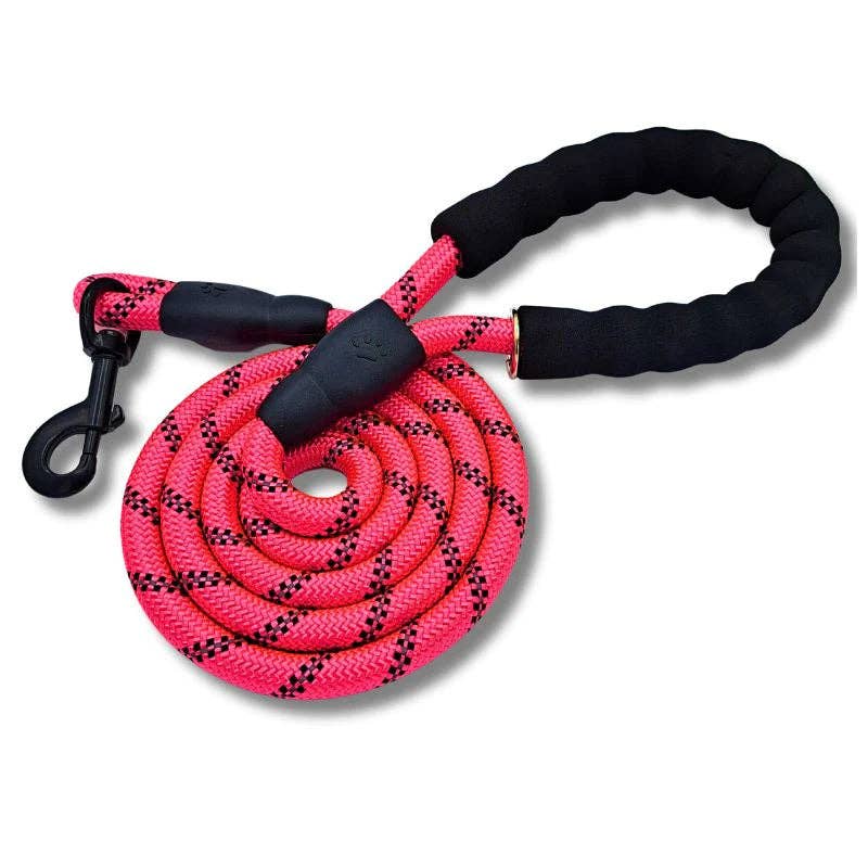 Mr. Peanut's Basics Rope Leash - Hand Made in the USA: Large .5" (1.2cm) Diameter X 71" (1.8m) / White/Black