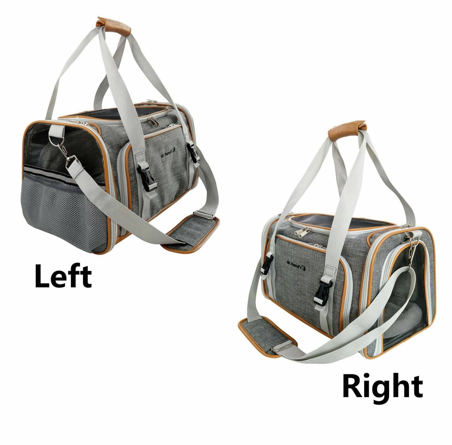 Mr. Peanut's Platinum Series Double Expandable Pet Carrier: Snowflake Gray