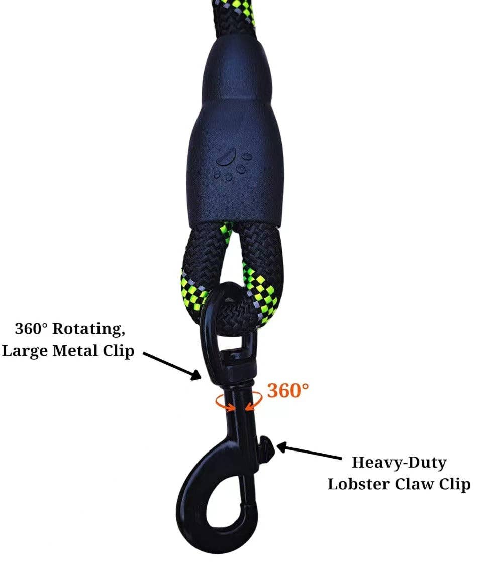 Mr. Peanut's Basics Rope Leash - Hand Made in the USA: Large .5" (1.2cm) Diameter X 71" (1.8m) / White/Black