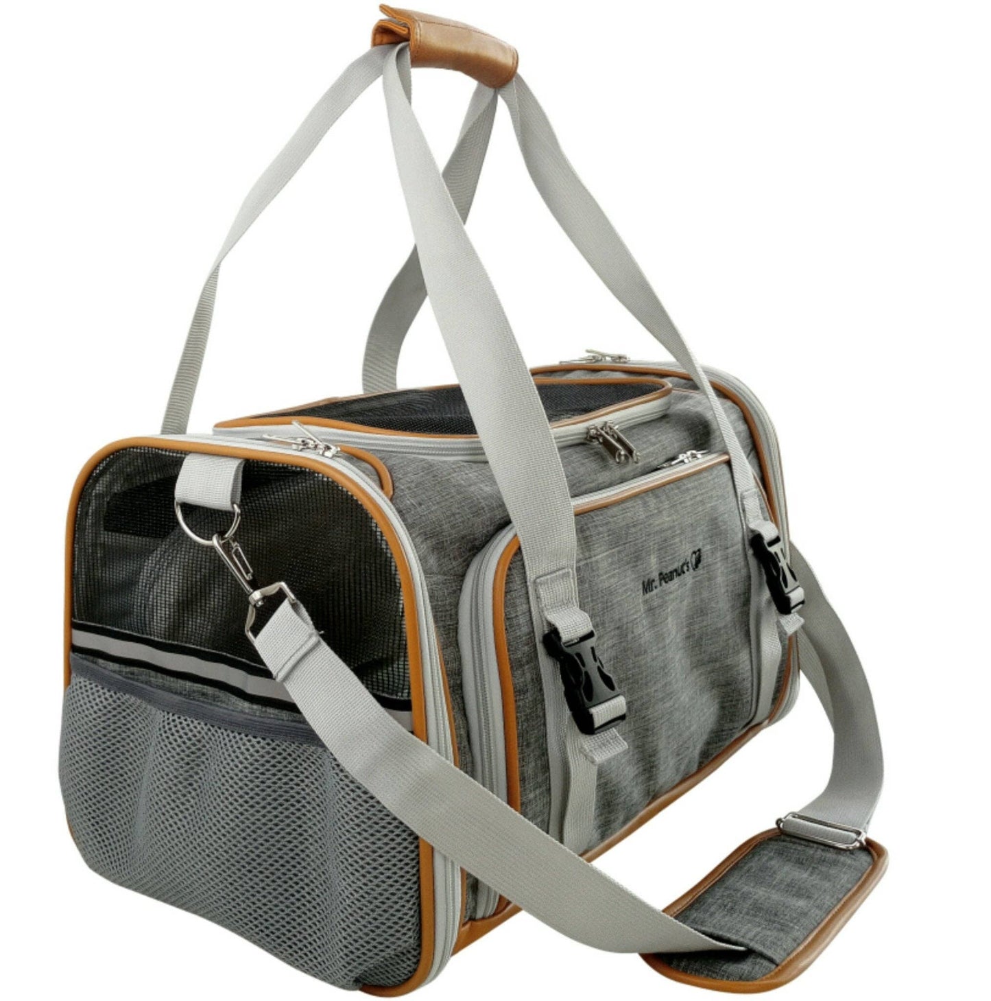 Mr. Peanut's Platinum Series Double Expandable Pet Carrier: Snowflake Gray