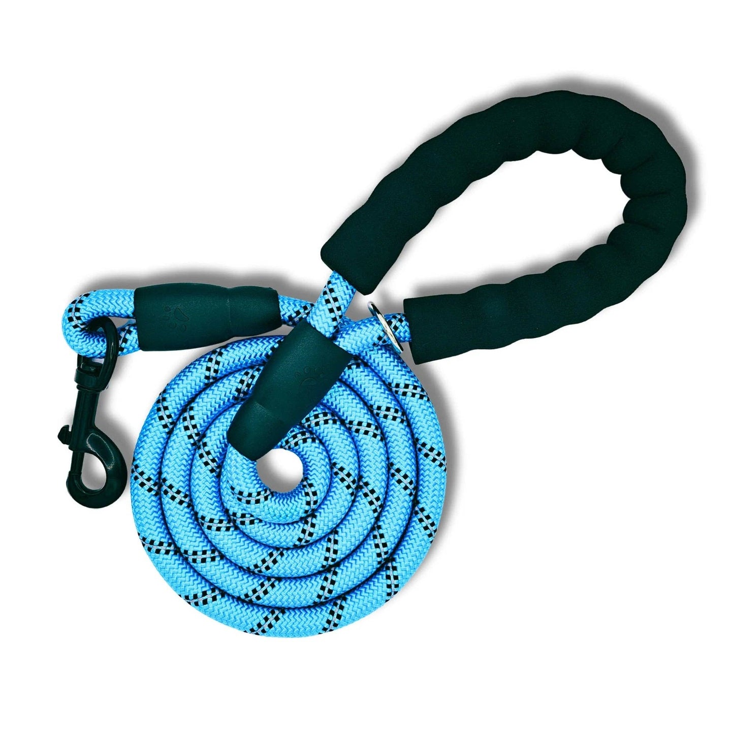 Mr. Peanut's Basics Rope Leash - Hand Made in the USA: Large .5" (1.2cm) Diameter X 71" (1.8m) / White/Black