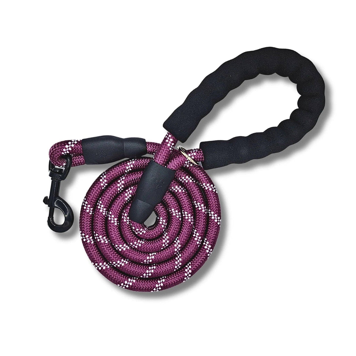 Mr. Peanut's Basics Rope Leash - Hand Made in the USA: Large .5" (1.2cm) Diameter X 71" (1.8m) / White/Black