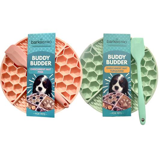 Turquoise & Peach Lickmats + Spatula