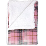 Sherpa-Lined Dog Blanket - Pink & White Plaid