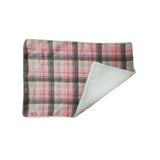 Sherpa-Lined Dog Blanket - Pink & White Plaid