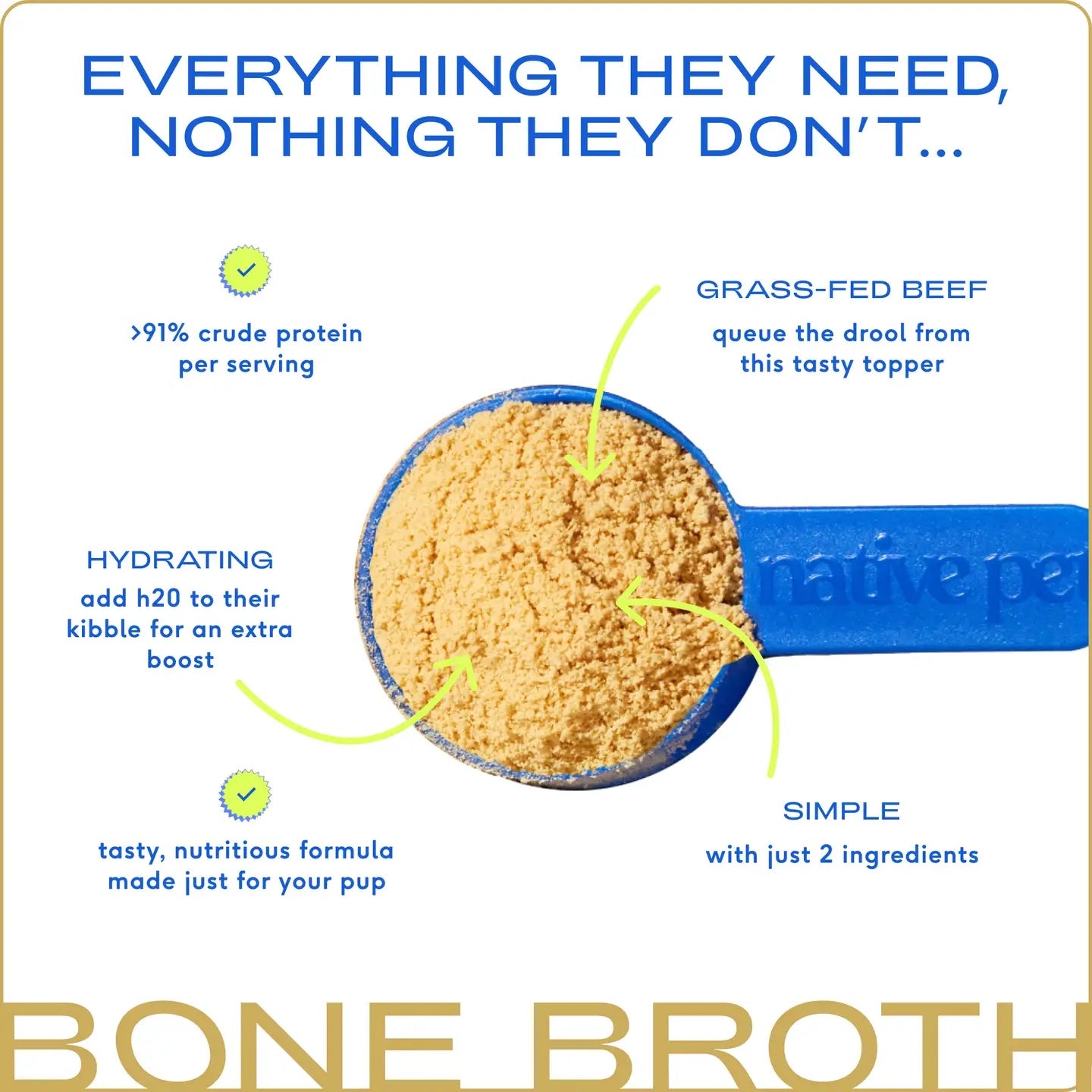 Beef Bone Broth Powder, Grain-Free Food Topper: Small
