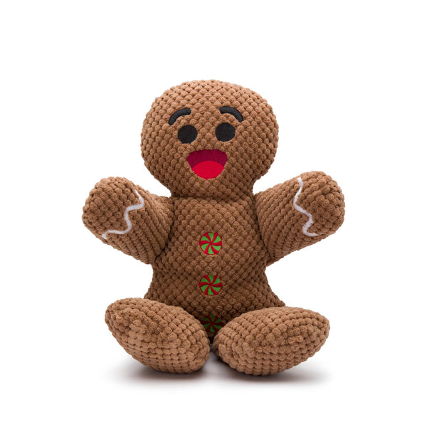 Christmas Gingerbread Floppy Plush Dog Toy: Large